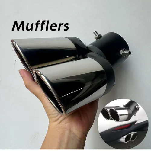 Silenciador de escape Universal para coche, punta de tubo de acero inoxidable, embellecedor cromado, accesorios de revestimiento de garganta trasera de coche modificado