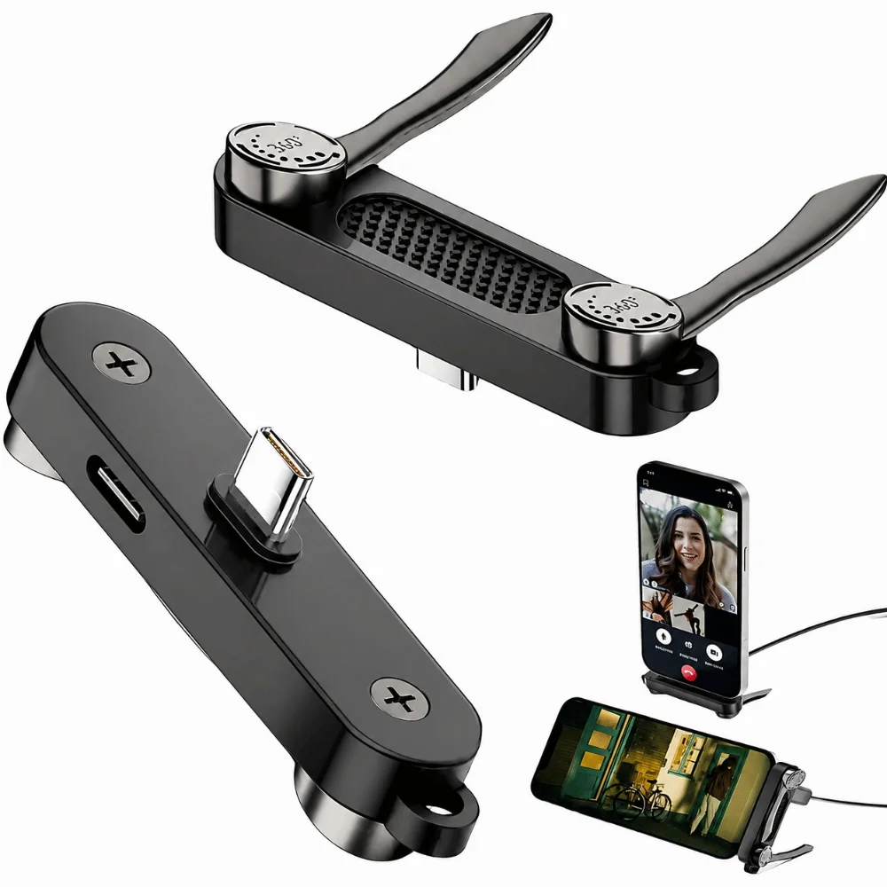 40Gbps USB C Charging Adapter 8K@60Hz 240W Phone Stand Adapter Foldable Fast Charging Type C Converter Hands Free Viewing