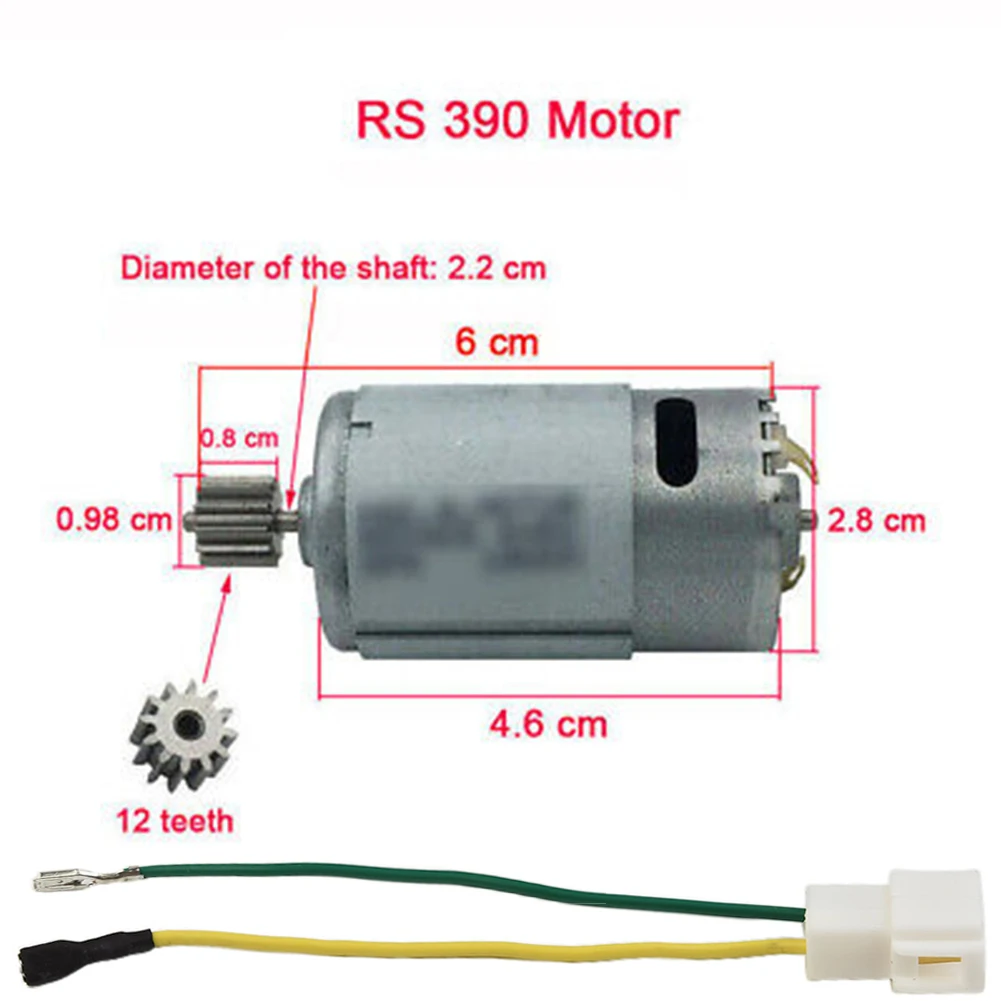 Akcesoria do dziecięcy samochód zabawkowy silnika pojazd elektryczny dla dzieci akcesoria do elektronarzędzi RS550 RS390 RS380 12V 6V RS555 24V 10