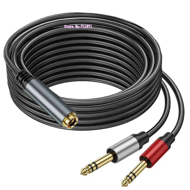 

TRS 6.35 Male to Female Audio Adapter Cable Cord wire 6.35mm Male Female Stereo TRS 6.35 Female Double Male Cable Line Double