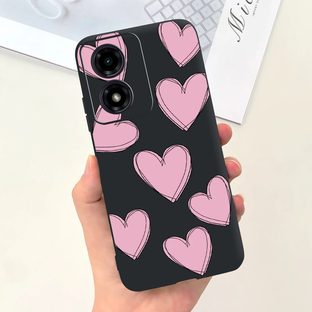 For Motorola Moto G04 Case Case Pretty Girls Sunflower Painted Cover Soft TPU Phone Case For Motorola G04s MotoG04 MotoG04s Bags