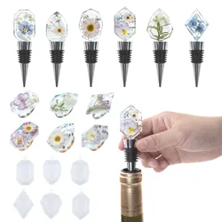 DIY Crystal Epoxy Mold Irregular Diamond Red Wine Bottle Stopper Mold Wine Cork Mirror Epoxy Silicone Mold For Resin Making