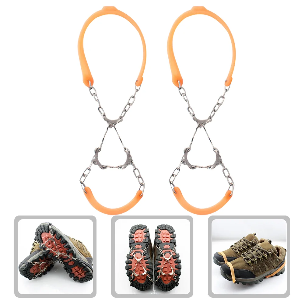 2 Pcs Spikes for Shoes Snow Guards Metal Roofs Crampons Hiking Boots Chains Ice and Mountaineering Accessories Traction