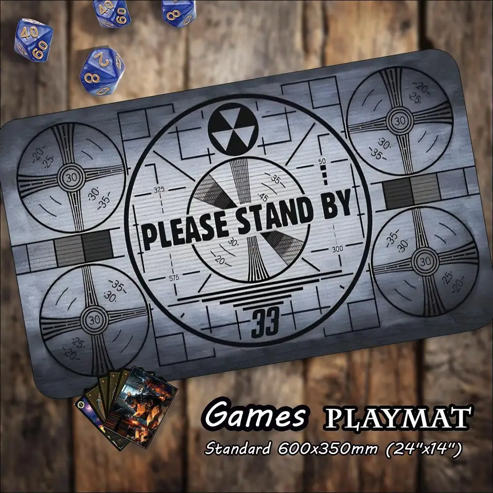 Retro Please Stand By Static TV Playmat Glitch Large Gaming Desk Mat Extended Mouse Pad for Nostalgic Retro Memories Gamers