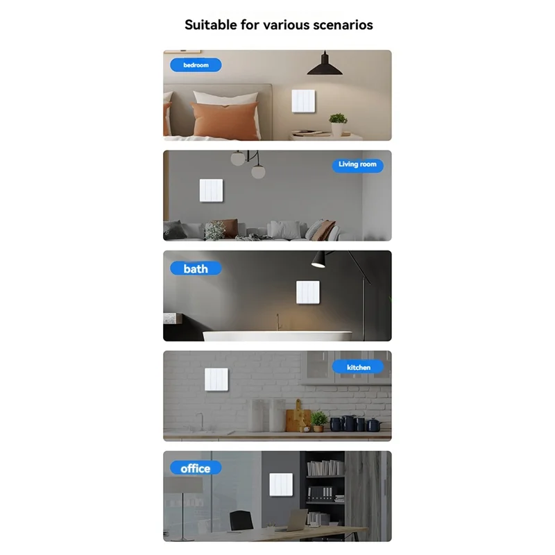 Tuya Zigbee 4-Gang Smart Switch Single Zero Fire Universal 86 Type Wireless Switch Work With Alexa Google Home-Y47A