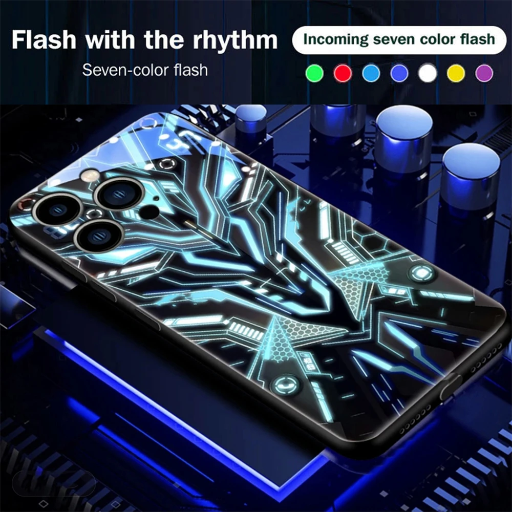 Mech Armor Panda Design Sound Control LED-Blitzlicht-Hüllen Leuchtende Glasabdeckung für Samsung S26 S25 S24 S23 S22 S21 S20 FE Plus Ultra – Detail 35