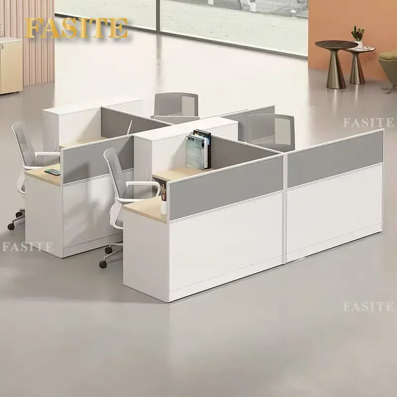 For Office Desk and Chair Combination Simple Modern Staff Workstation with Screen Partition Financial Table Furniture