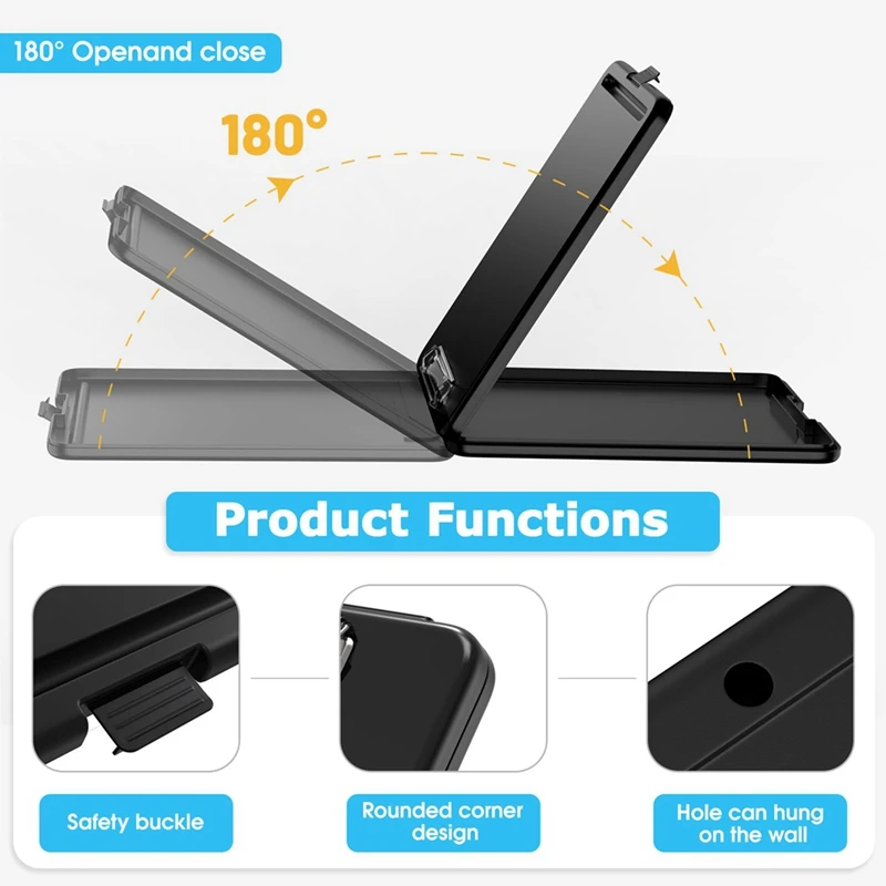 クリップボード ストレージ付き 6個セット、8.5 X 11インチ ストレージクリップボード、ロープロファイルクリップ付き、オフィス学用品用