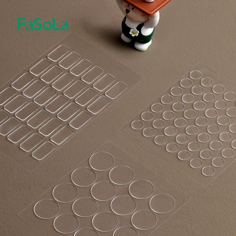 FaSoLa 3 arkusze kleju dwustronna taśma klejąca mocne naklejki na ścianę rękodzieło balon Home Decor taśmy bezszwowe
