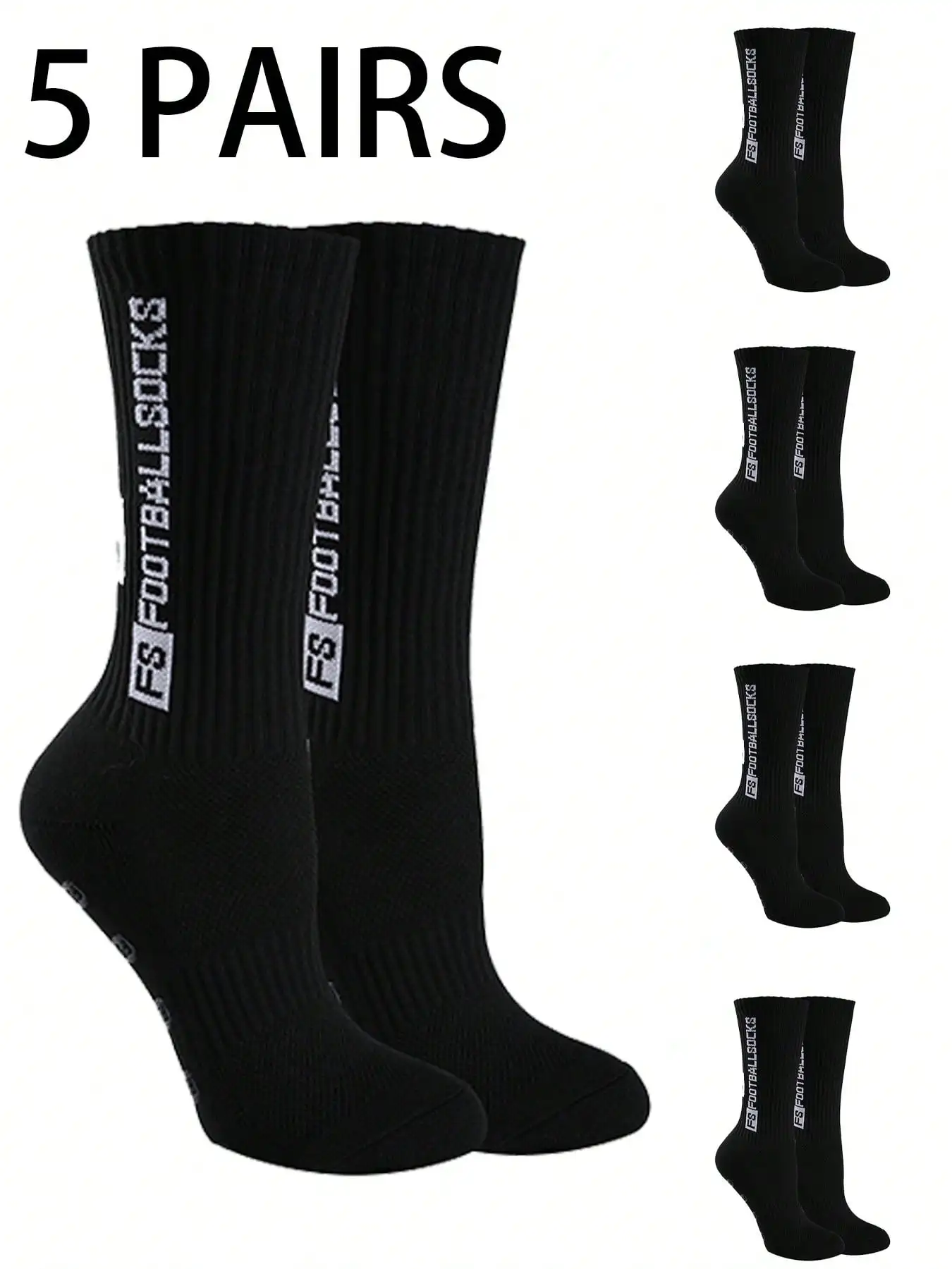 5 Paar Sport-Yoga-Socken und Fußballsocken mit mehrfarbigen Klebepunkten für Rutschfestigkeit, Schweißabsorption und Geruchsbekämpfung