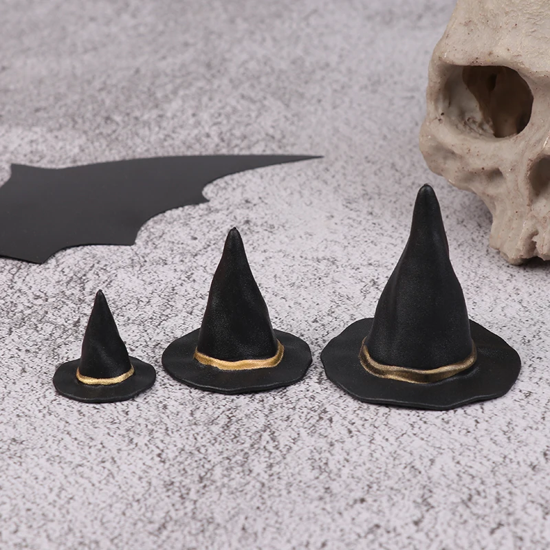 6/10 Stuks Vilten Doek Kleine Hoeden Ornament Cover Miniatuur Heksenhoed Kleine Hoeden Voor Taart Decor Halloween Decoratie speelgoed