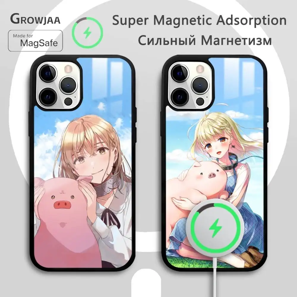 

B-Butareba Anime Cute Phone Case For IPhone 16 15 14 13 12 11 Pro Max Plus Mini Magsafe Mirror Wireless Magnetic Funda