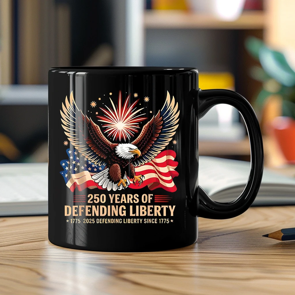 Mug commémoratif du 250e anniversaire des États-Unis 2026 – Tasse à café en céramique pour le Jour de l'Indépendance américaine – Cadeau