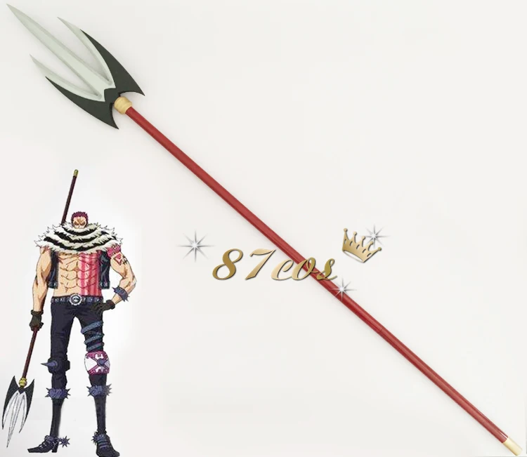 Charlotte Katakuri Trident Mogura Cosplay Weapon Prop Models PVC props Anime red wig length 180cm Cosplay Halloween Gifts