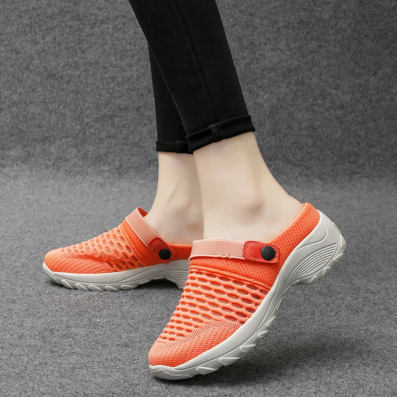 STRONGSHEN Women Casual Platform Slipper Mesh Non-slip Platform Sandals Breathable Mesh Outdoor Walk Shoes Zapatos Para Mujeres