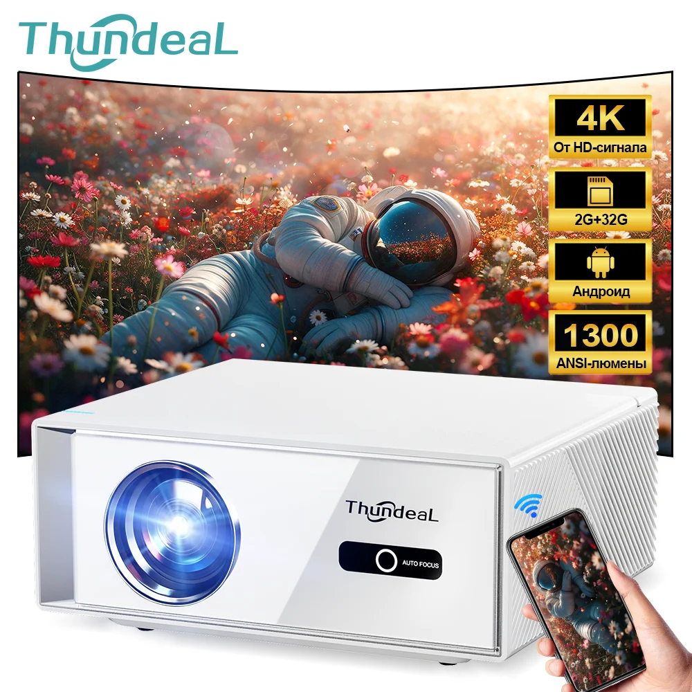 ThundeaL Full HD 1080P 4K TD95W Projector Android WiFi TD95 Smart TV 3D Home Theater Cinema Game Portable Multimedia Projector