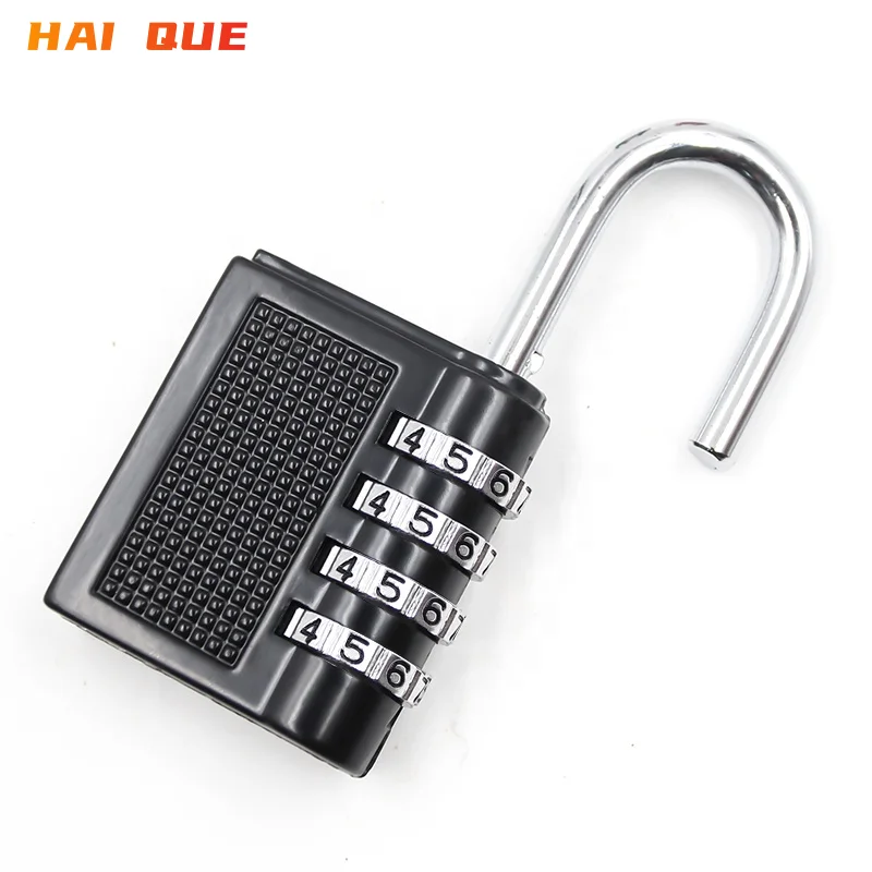 XMM-8024 Top Quality Black 4 Digit Padlock Luggage Cabinet Gym Door Suitcase Password Code Lock Factory Supply Combination Lock