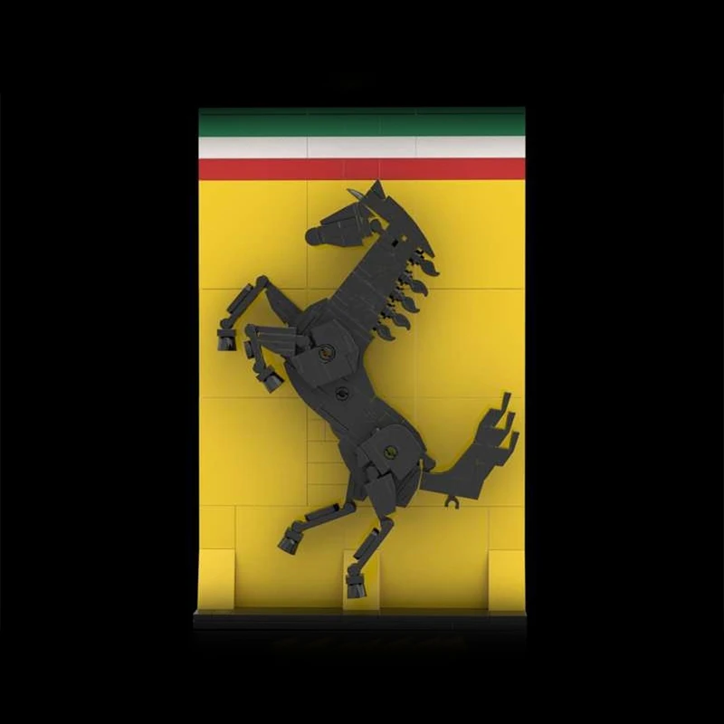 

210 деталей MOC «Бегущий конь», модель автомобиля, строительные блоки, архитектурный конструктор, креативная игрушка, развивающий подарок на Рождество, кирпичики