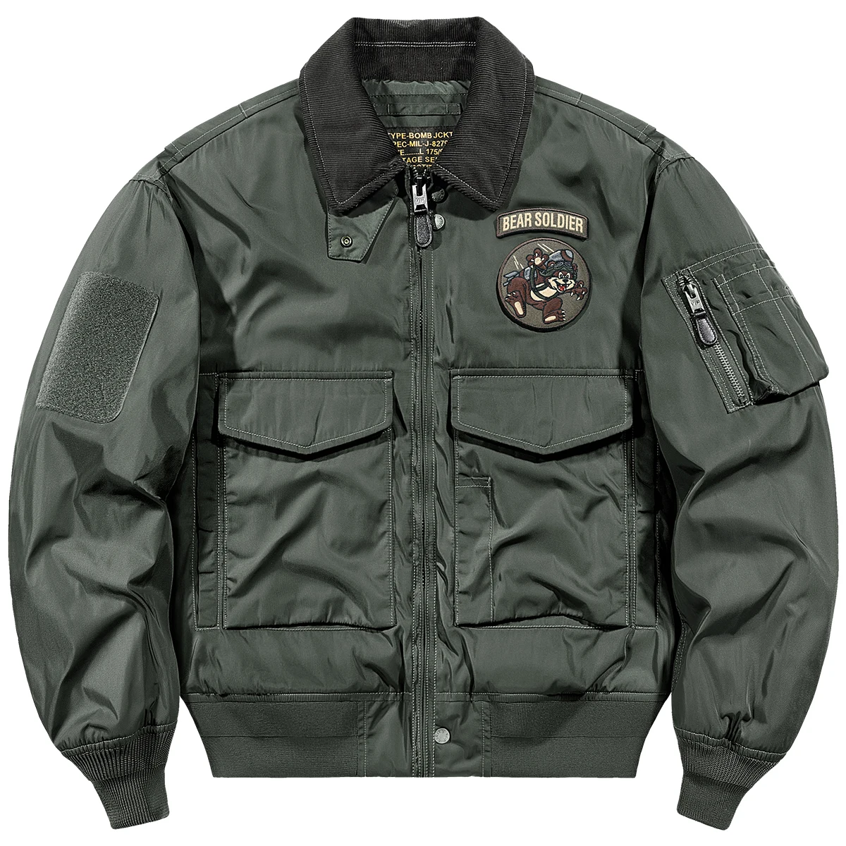 

VIP American Retro Sle Men's Pilot Jaet Spring Autumn Corduroy Patchwork Workwear Collar Baseball Outfit Loose Fit Youthful