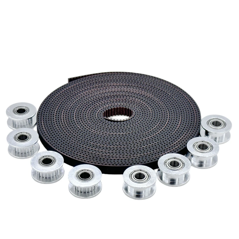 

1Set Aluminium GT2 20T Idler With 5M High quality 2GT Timing Belt 6MM Kit 20 Tooth Idler Pulley Bore 5mm For 2GT 3D Printer Part