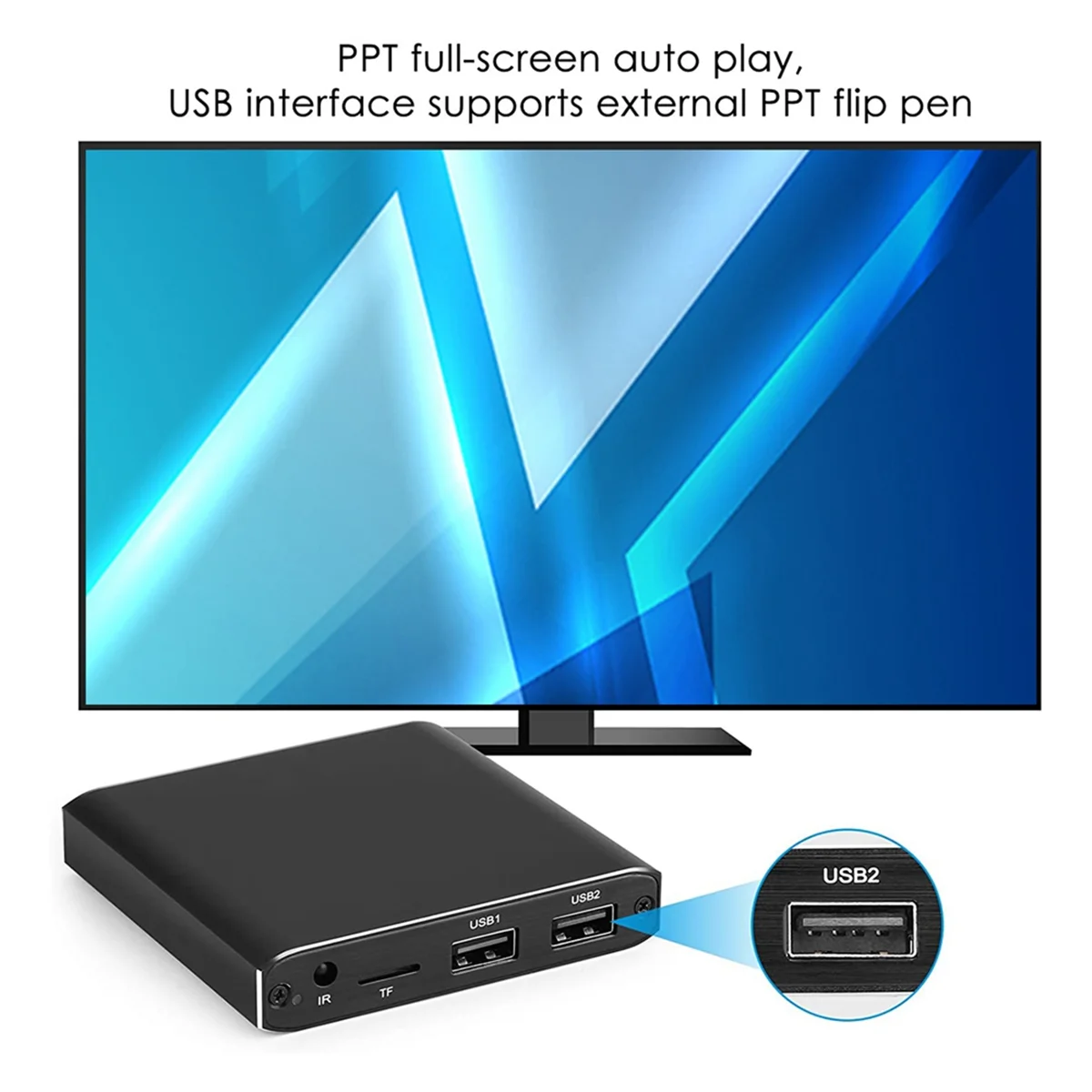 Multimedia Player 4K H.265 Advertising Player Auto Loop Playback with TF/AV/HDMI/USB Disk 1080P HD Media Player,EU Plug