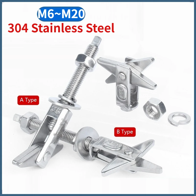 M6 M8 M10 M12 M16 M20 304 Stainless Steel Crab Anchor Bolt Hollow Brick Expansion Screw for Water Heater Installation