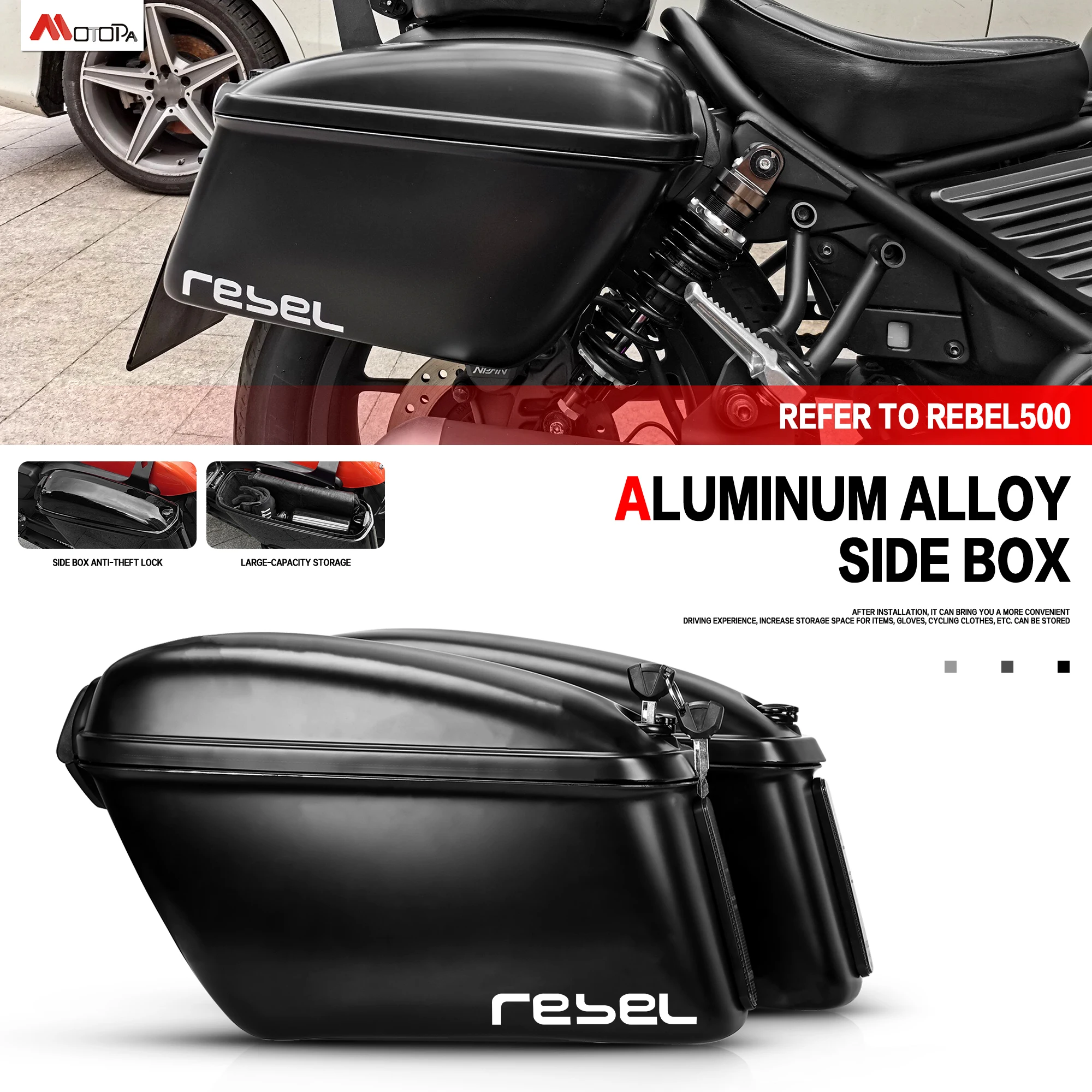 

Мотоцикл для rebel250 CMX300, седельные сумки, боковые коробки, жесткий чехол для багажного бака для Honda rebel 500 CMX500 ﻿