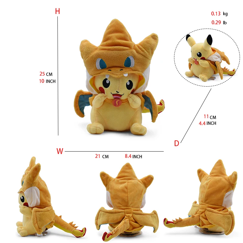 Pluszaki Pokemon Eevee Lalka Pikachu Cos Eevee Pikachu Cosplay Pluszowe Zabawki Pikachu Peluche Lucario Pluszowa Maskotka Prezent dla Dziecka