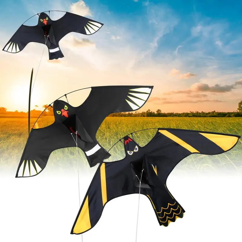 Birds Scaring Kite Scarecrow Flying Hawk Kite Realistic Birds Scaring Hawk Flying Kite Pigeon Scarer Device for Home Garden Farm