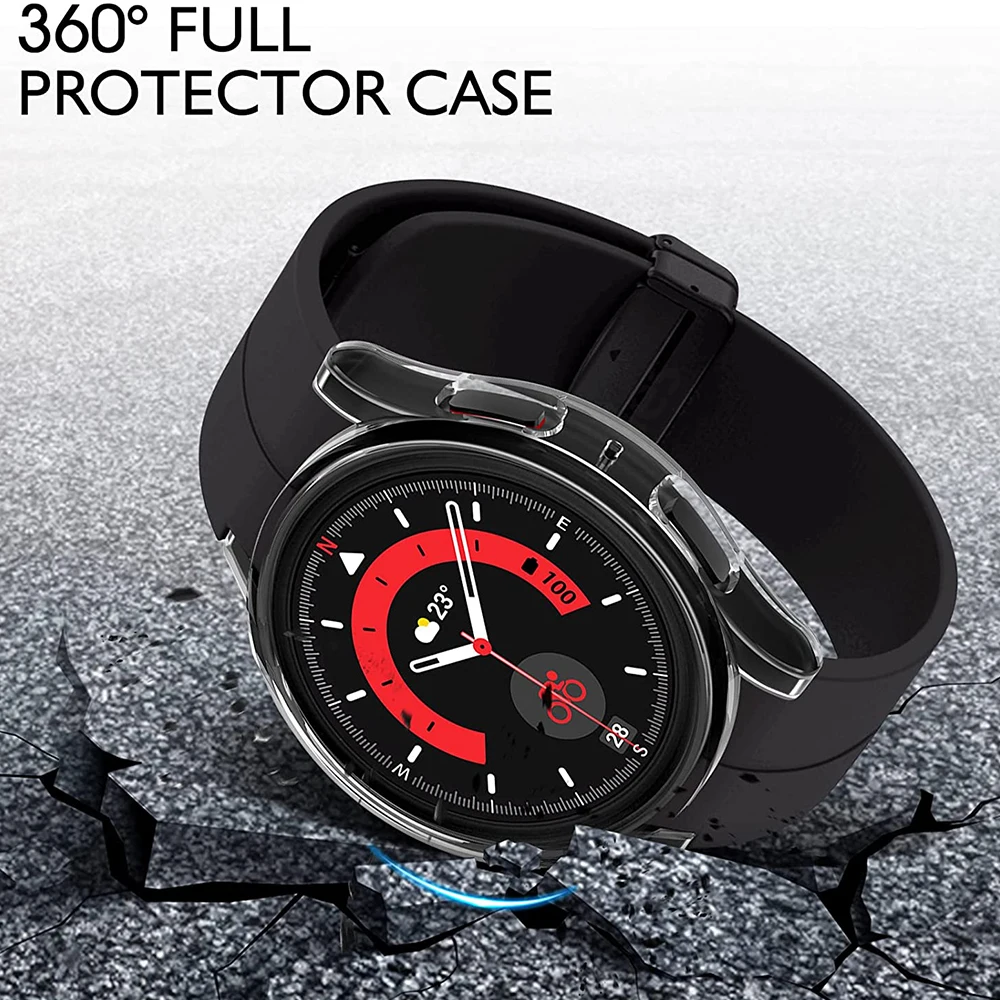 Funda para Samsung Galaxy Watch 6, Protector de pantalla de 40mm y 44mm, parachoques de PC, todo alrededor, Accesorio clásico de 43mm y 47mm