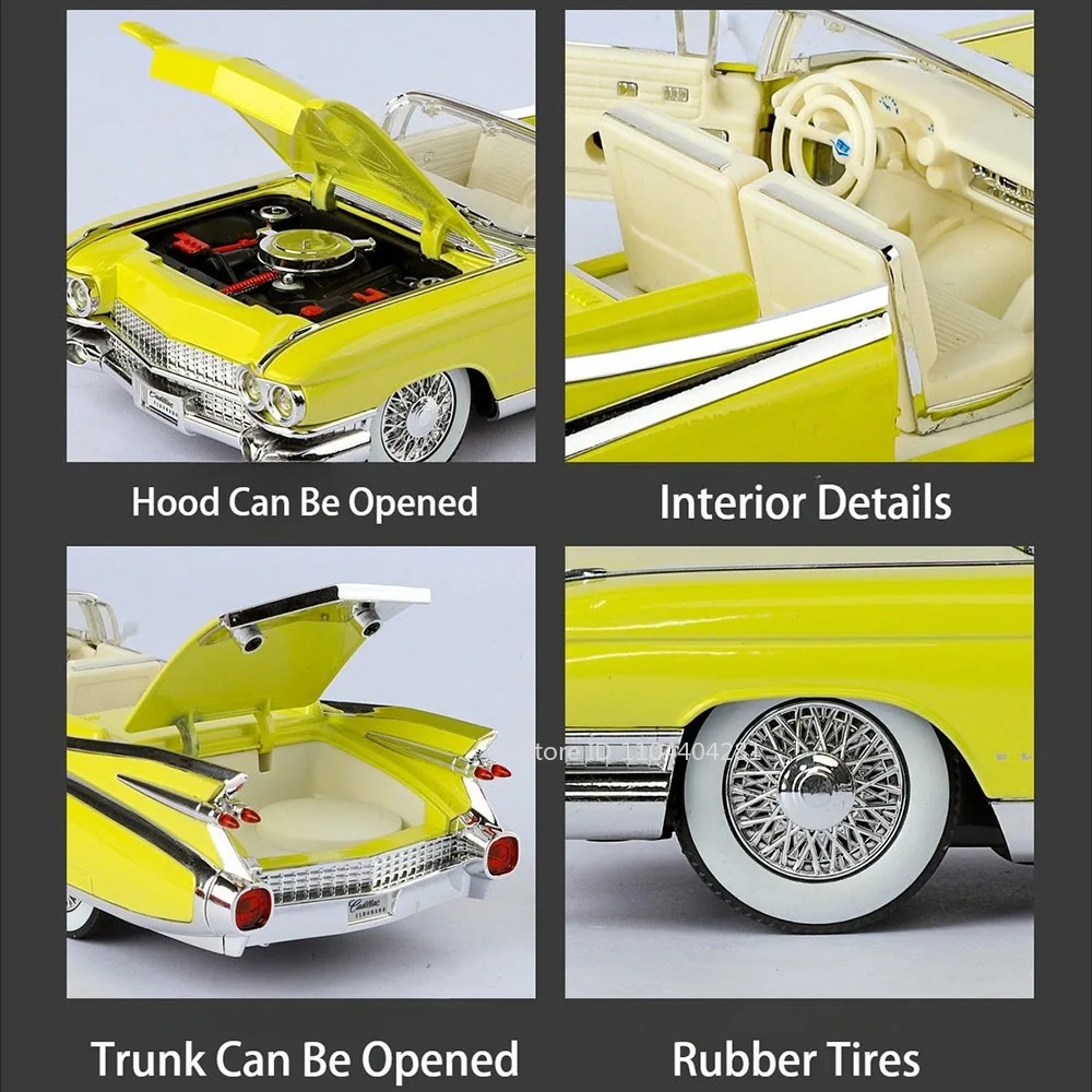 1:24 Eldorado Escalade coches de aleación modelo de juguete ruedas convertidas supercoche en miniatura música ligera vehículo extraíble para niños regalos para adultos