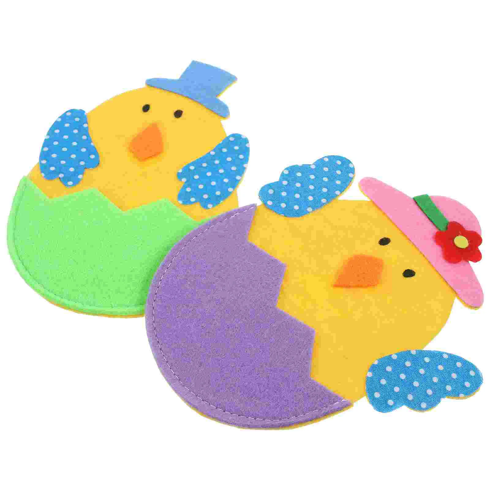 2 Pcs Easter Cutlery Set Dinnerware Adorable Tableware Bag Chicken Shape Bags Banquet