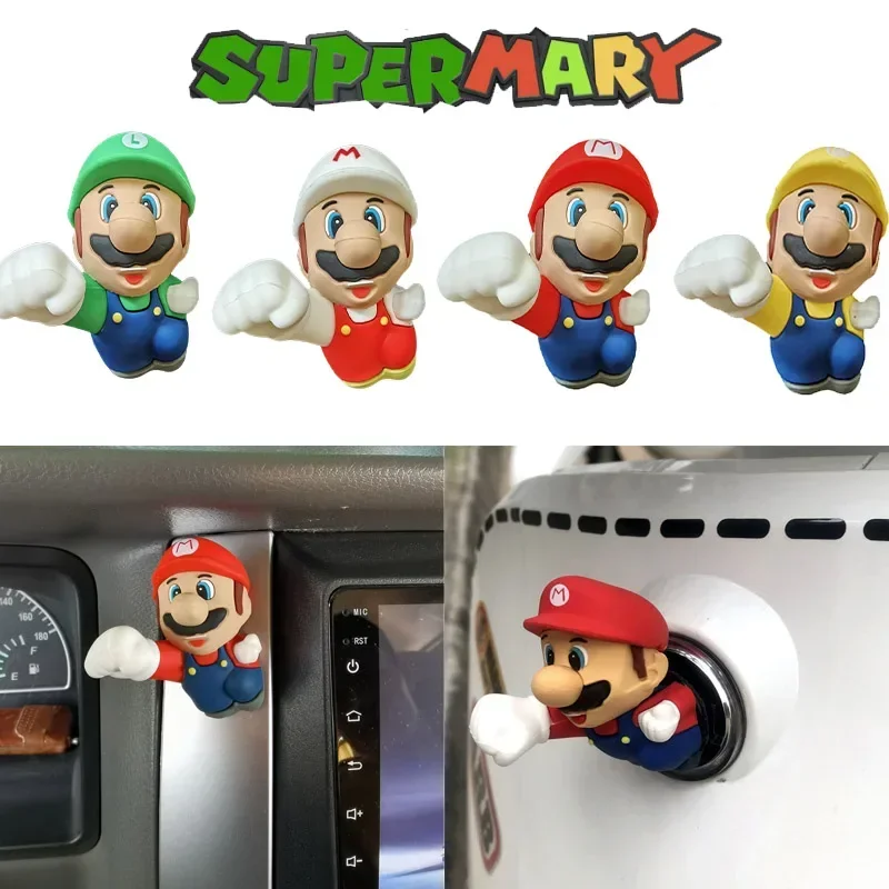 Super Mario Bros Decoração Do Carro, Pingente Bonito, Capacete De Moto, Acessórios De Bicicleta De Equitação, Etiqueta Do Carro, Auto Brinquedo, Enfeites De Carro, Novo