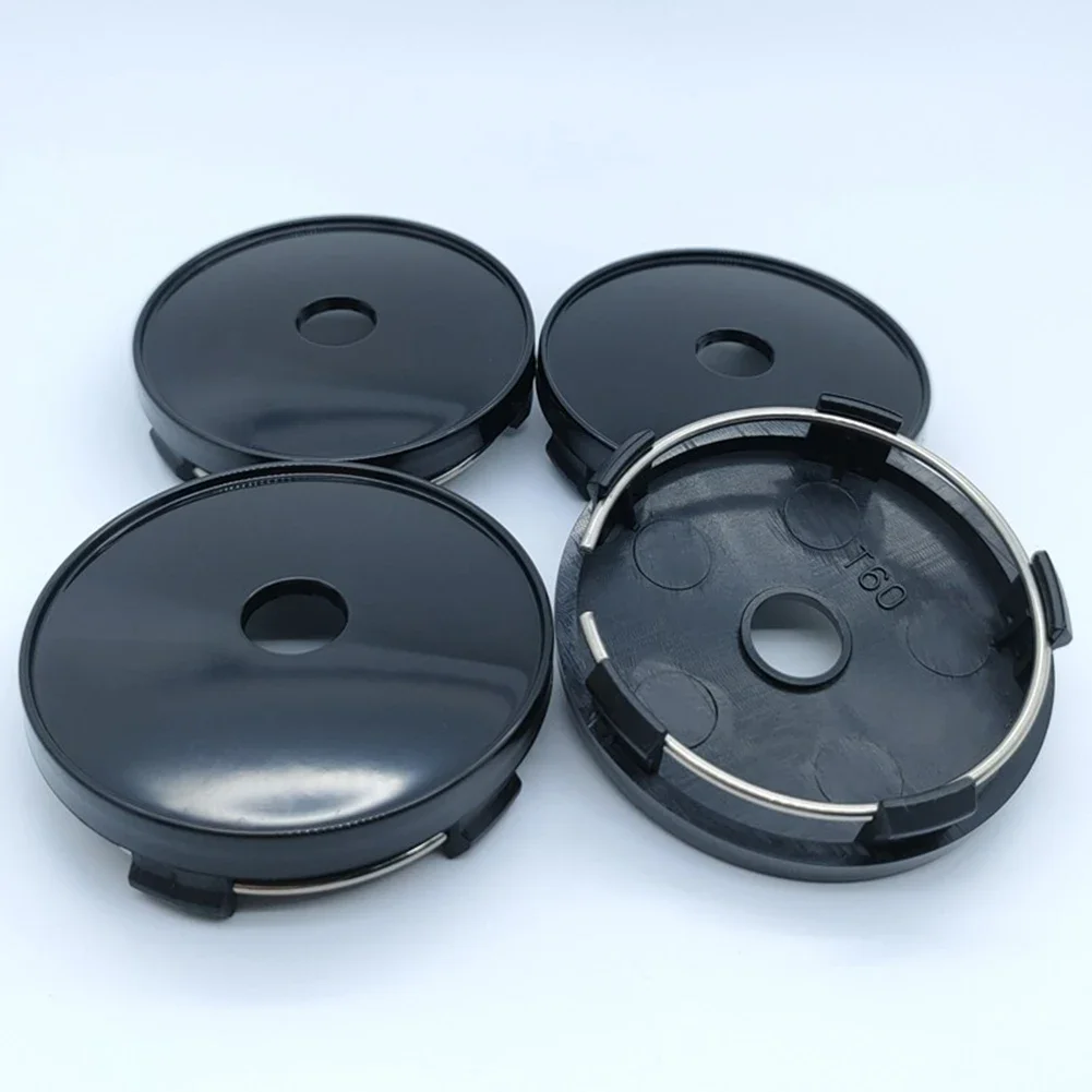 4pcs Modified Wheel Center Cover Wheel Cover Electroplating Wheel Cover Diameter 60mm T60 Black Cover For Car Decoration