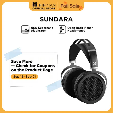 HIFIMAN SUNDARA 오버이어 풀사이즈 평면 자기 헤드폰(블랙), 고충실도 디자인 금속 케이스 포함