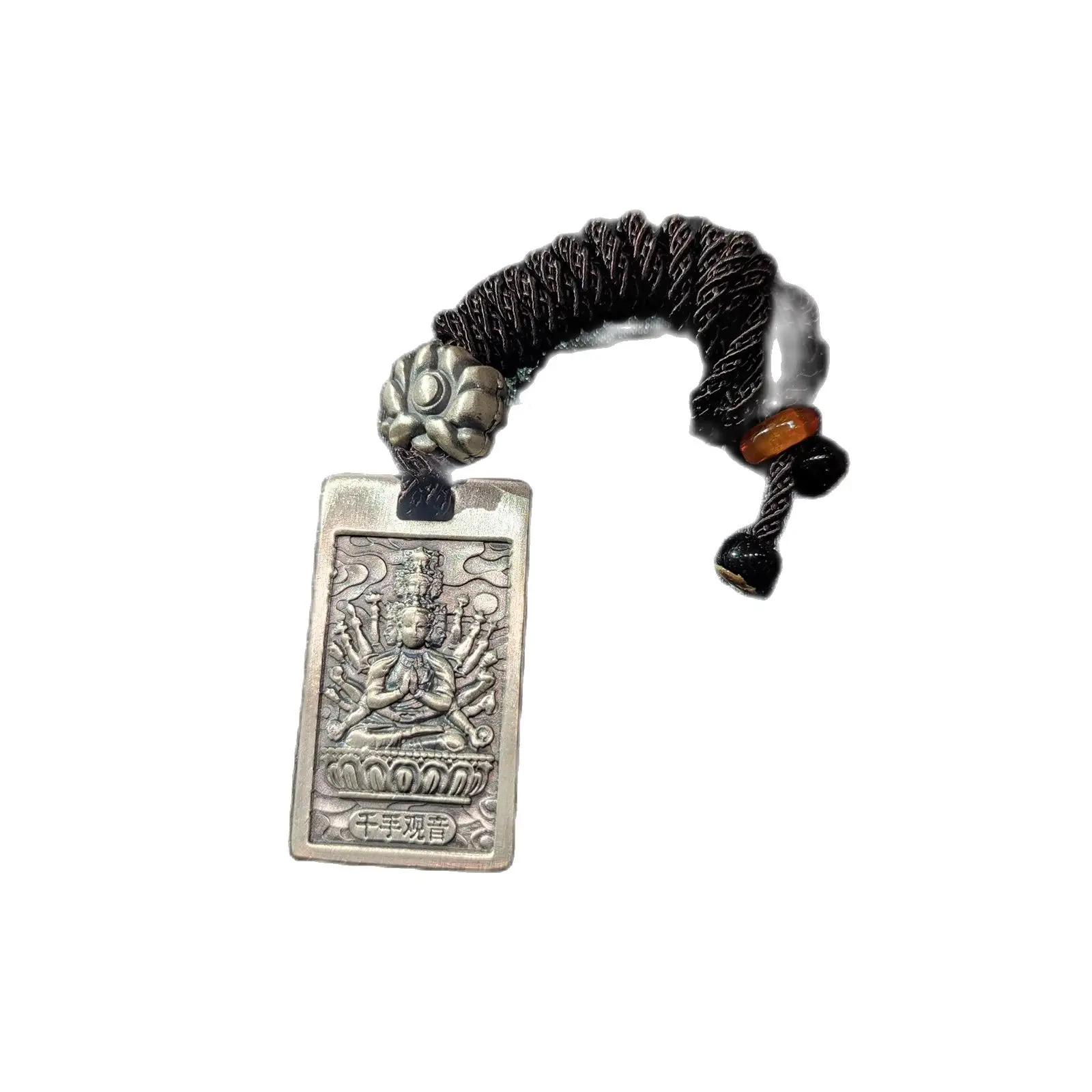 

Blessing 999 Silver Pendant Lucky buddha bodhisattva quan Kwan-yin statue car bag for men women girl kid child blessing