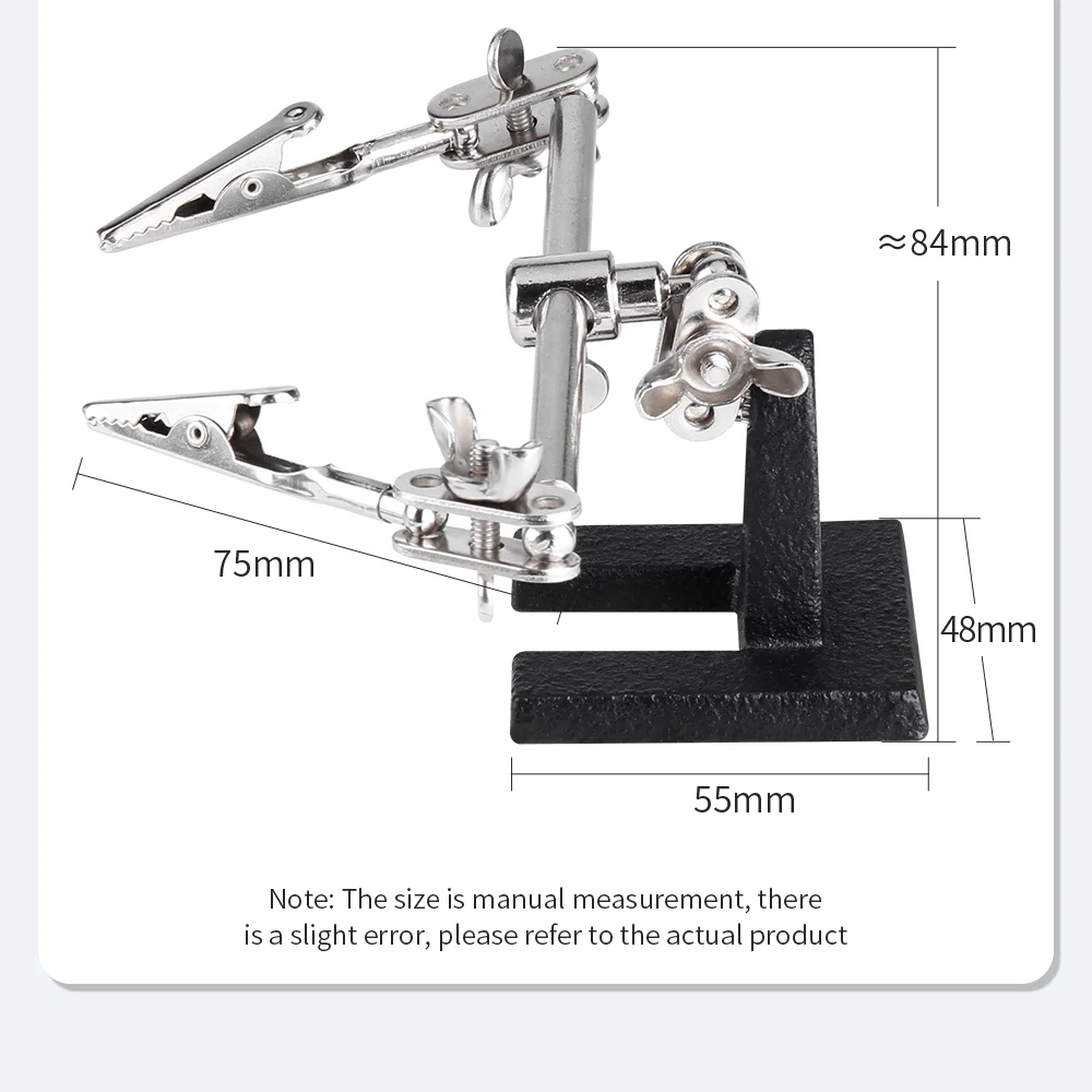 LUXIANZI 납땜 인두 스탠드 용접 세 번째 도움 손 360 ° 홀더 클램프 악어 클립 납땜 재작업 수리 홀더 도구