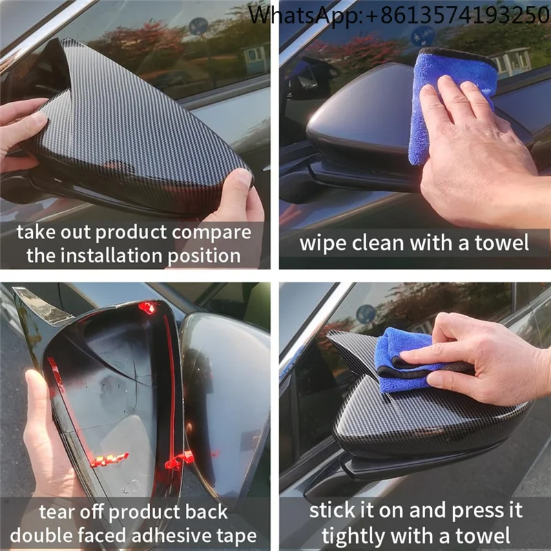 

Для Mazda 3 Axela 2019-2025 Автомобильная внешняя дверь, бычий рог, крышка зеркала заднего вида, крышка бокового зеркала, накладка, аксессуары Carbon-A08Q