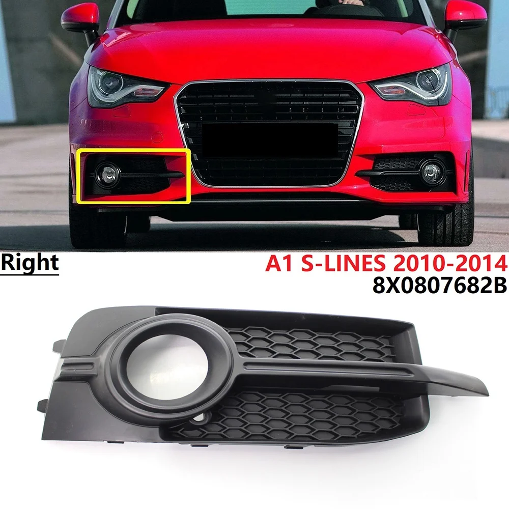 Car Front Right Bumper Fog Light Lamp Grill Grille Honeycomb for -Audi A1 S-LINES 2010-2014 8X0807682B