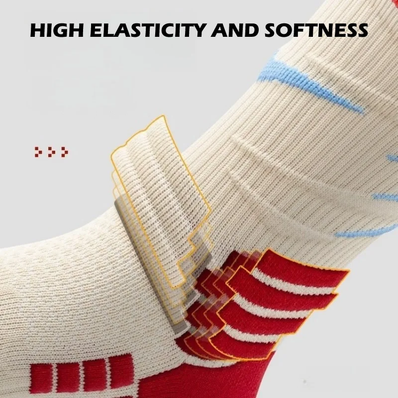 엘리트 스포츠 양말 남녀 충격 흡수 농구 사이클링 양말 마라톤 러닝 타월 깔창 냄새 방지 땀 흡수