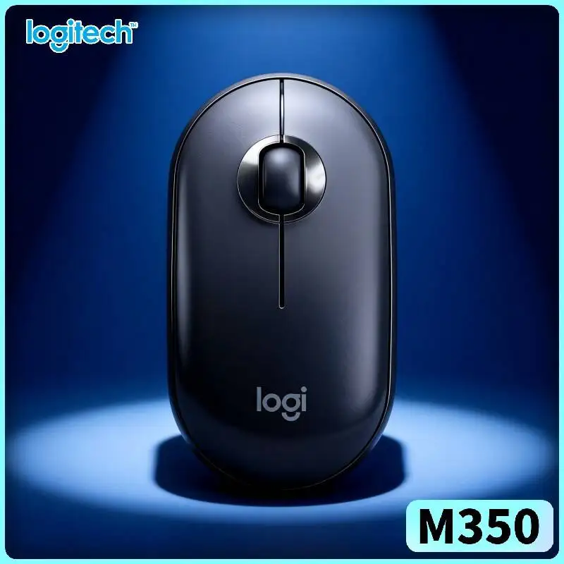 Logitech M350 Pebble Office Mouse - Minimalist Shape, Quiet Scroll, Dual Connectivity, 77g Light, Multi-Device Fit
