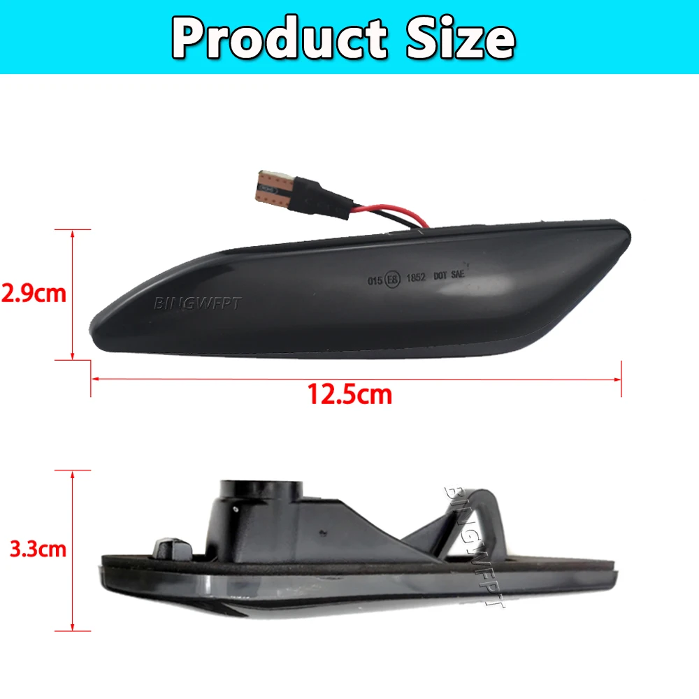 For Alfa Romeo 147 156 Fiat Egea Tipo Lancia Delta Ypsilon 3 LED Dynamic Blinker Side Marker Turn Signal Lights Lamp Accessories