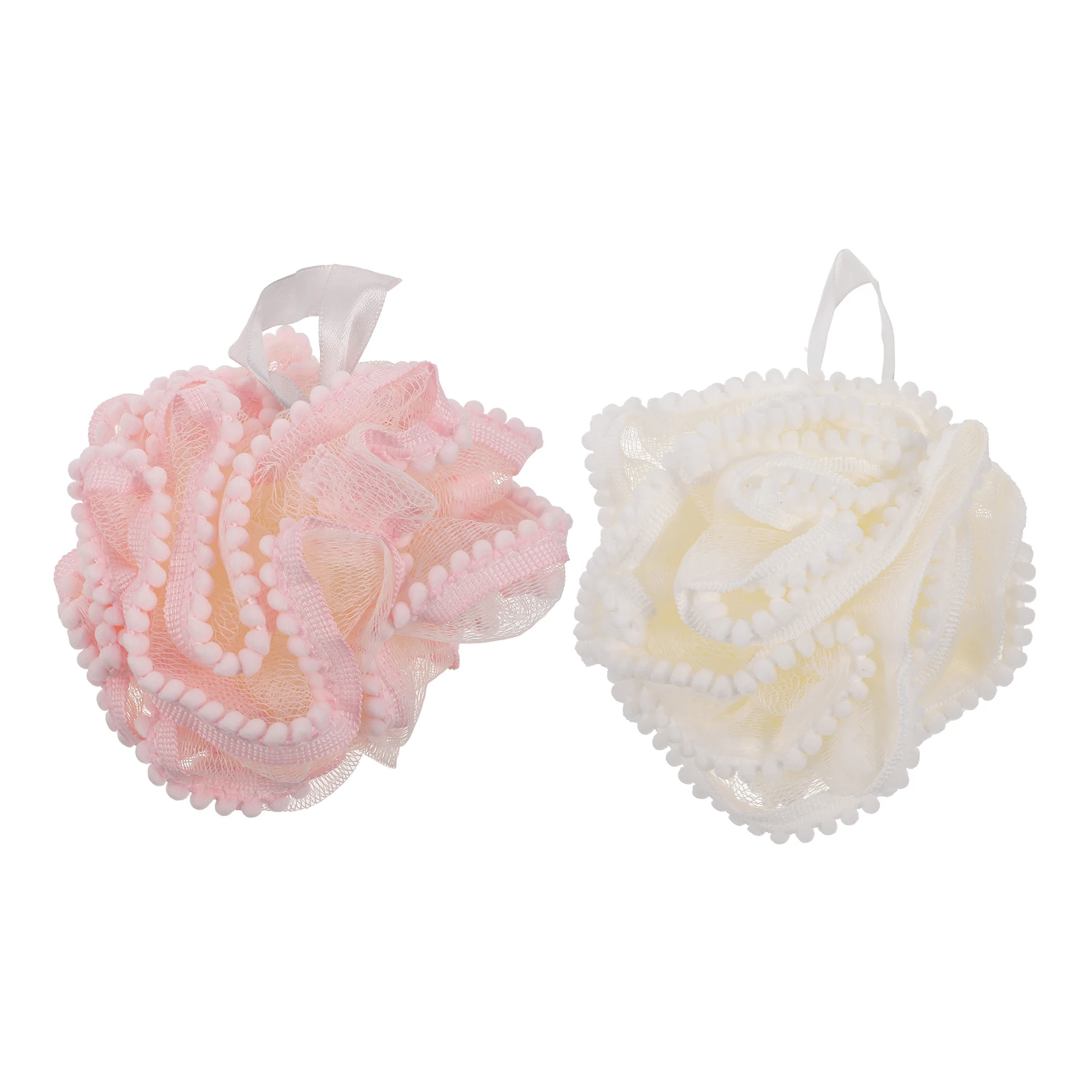 

2pcs Bath Ball Exfoliating Body Scrubber Rich Foaming Gentle Cleansing Back Scrubbing Loofah Shower Bath Accessories Soft Gauze