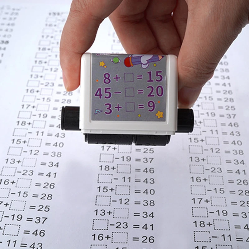 Math Roller Ensino Stamp, Preencha o carimbo em branco, Design Digital reutilizável, dentro 100 Prática Matemática