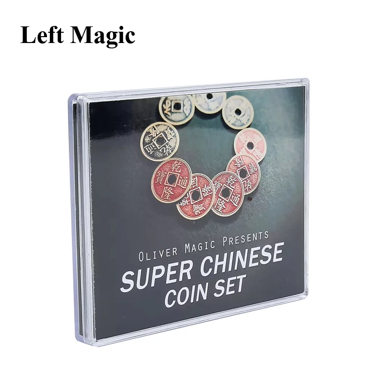 Oliver Magic - Super Chinese Coin Set Tricks Morgan Size Coin Vanishing Close Up Street Stage Magic Props Magician Illusions