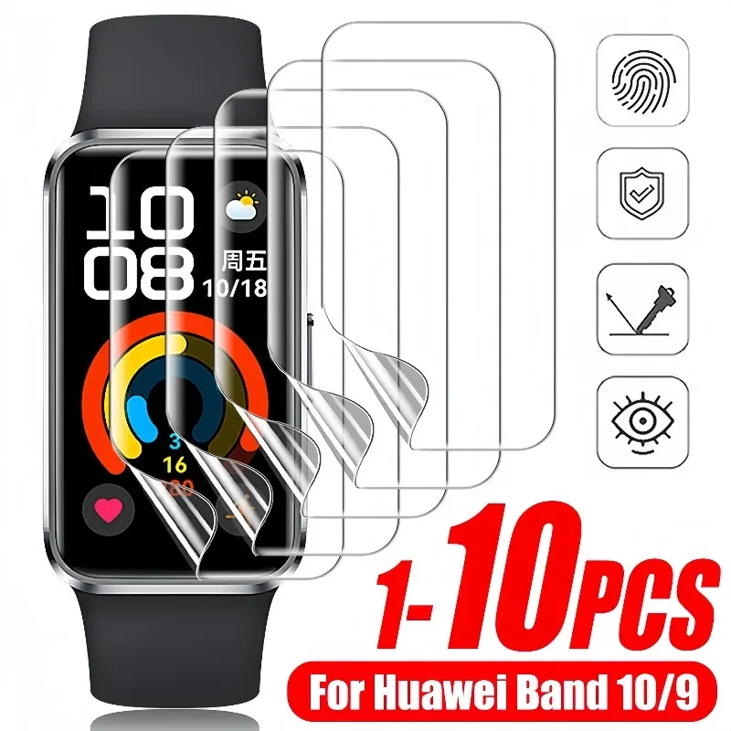 

1-10 шт. гидрогелевая защитная пленка для экрана для Huawei Band 10 Band 9, полное покрытие, мягкая пленка из ТПУ, гибкая, не стекло, против царапин