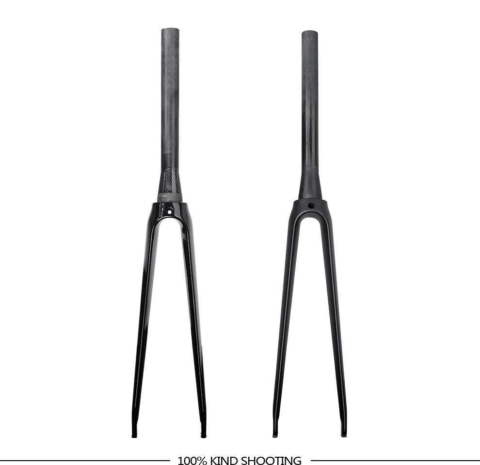 BXT Full Carbon Road Bike Fork, 700C V Brake Fork, QR 100x9mm, Tapered Tube 39.8mm, Fit BXT-045 Track Frame