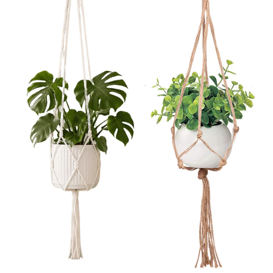 Hanging Plant Pot Hanging Basket Vases with Hook Creative Macrame Suspension Plant Planters for Hanging Flower Pot Net