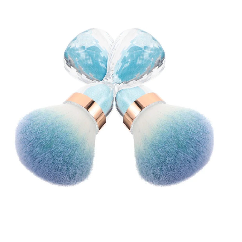 2 قطعة أدوات التجميل فرشاة غبار الأظافر ناعمة كبيرة الرأس لأظافر الأكريليك مسحوق تنظيف مانيكير العناية الفنية المحمولة #3