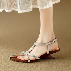 2024 Summer Women sandals Shoes for Women Med Heel Shoes Slingback Modern Sandals Gladiator Shoes